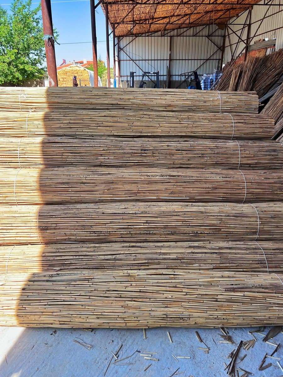 Reed mat close-up showing weave structure